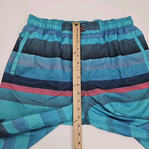 Nike Swim Volley Shorts Trunks Men's L Mesh Lined 11" Abstract Blue/Pink Striped - Picture 9 of 10